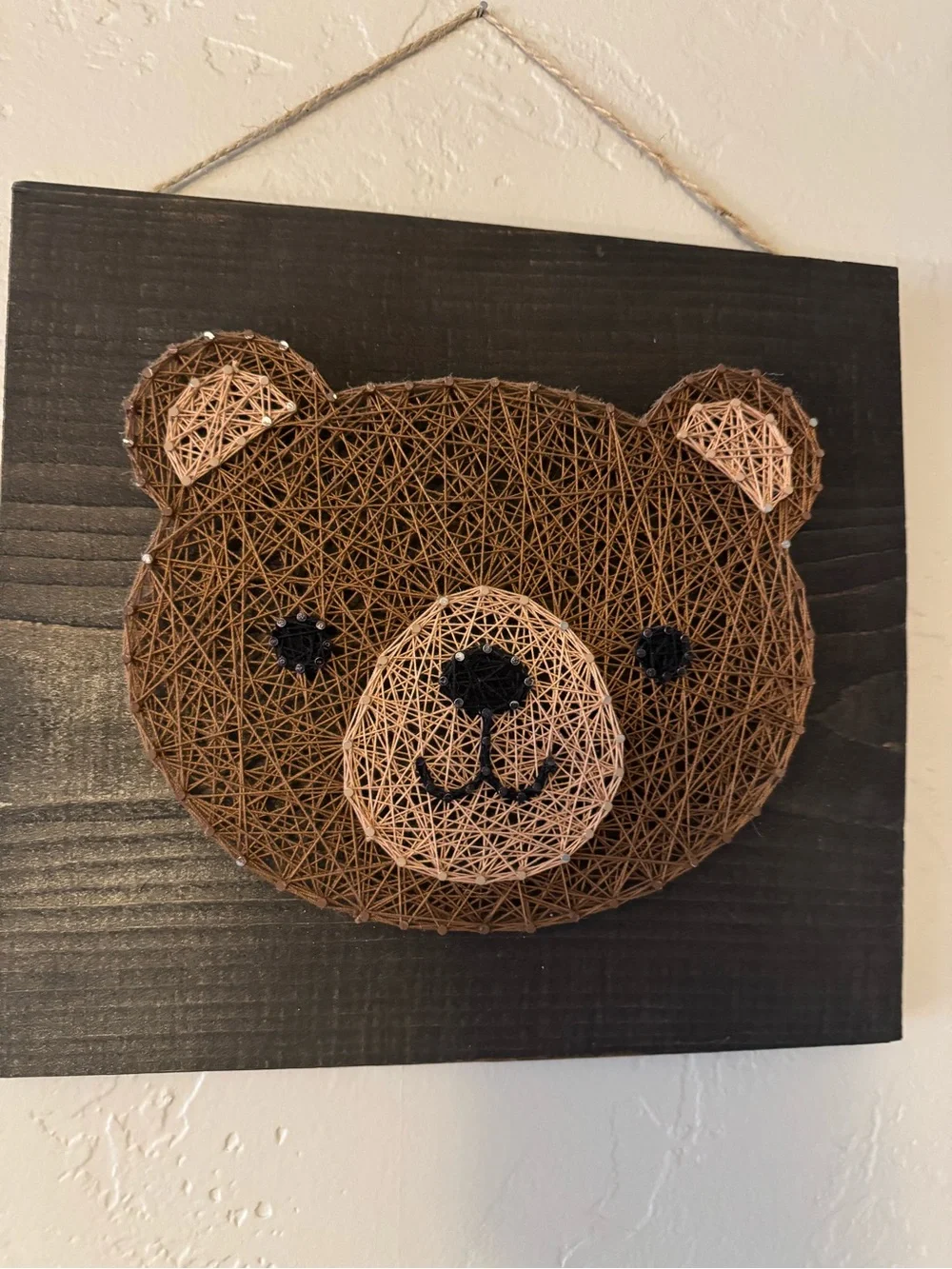 Wooden String Art Animal Trio - Brown Bear, Orange Fox, Gray Raccoon